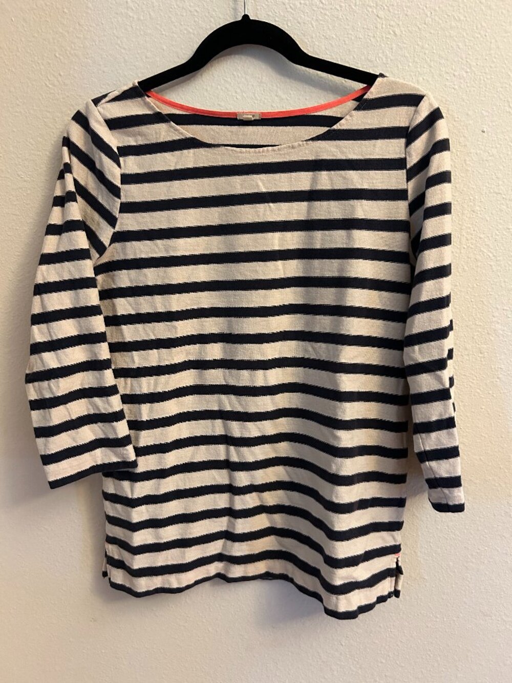 J Crew Bateau Boat Neck 3/4 Sleeve Top